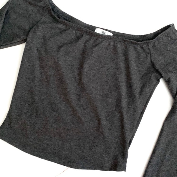 Bp•crop top off shoulder long sleeve top - Picture 2 of 3